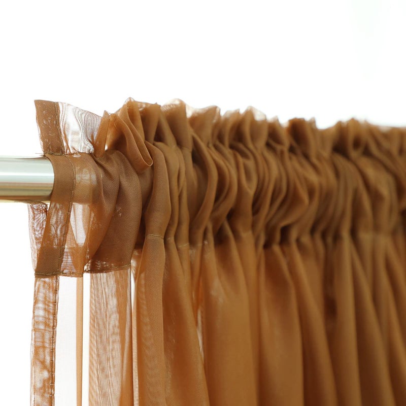 MIANBO Brown Sheer Curtains 95 Inches Length 2 Panels Set Window Sheer Curtains Basic Rod Pocket for Bedroom Children Living Room Yard Kitchen - Image 4